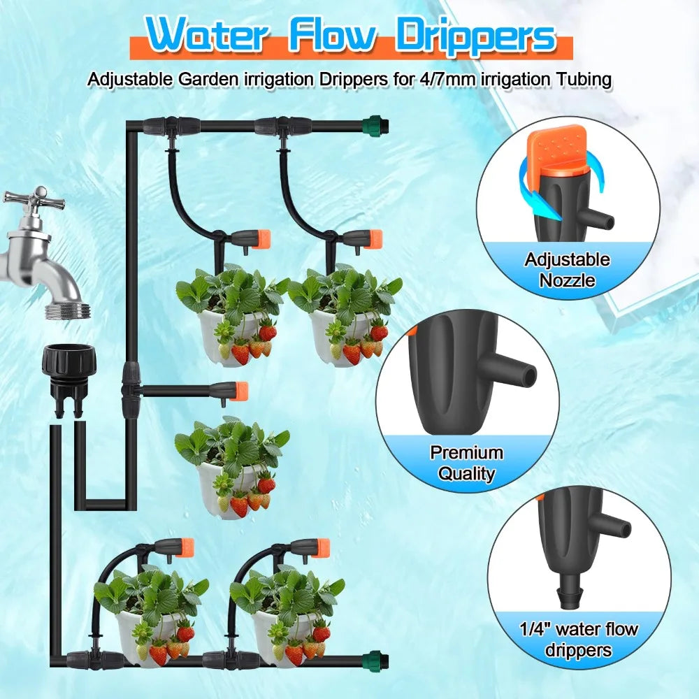Garden Irrigation Dripper Sprinkler 20 50Pcs Adjustable for 4mm 7mm Hose Home Succulents Plants Lawn Flower Watering Solution