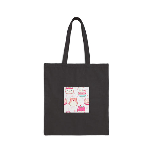 Cute Kawaii Cats Cotton Tote — Cute Cat Illustration Canvas Bag