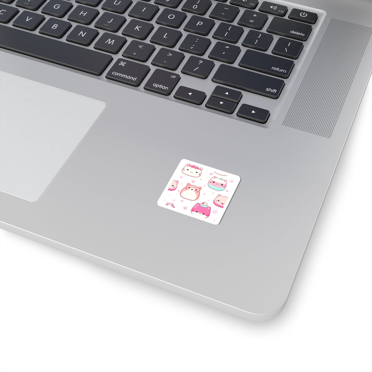 Cute Kawaii Dessert Cat Kiss-Cut Stickers — Pink Laptop Decals, Packable Cute Animal Stickers