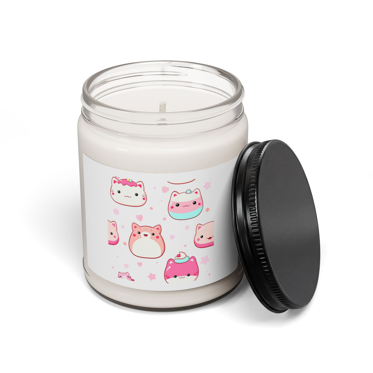 Cute Kawaii Hamster Soy Candle – 9oz Scented Jar (Pink Dessert Theme)