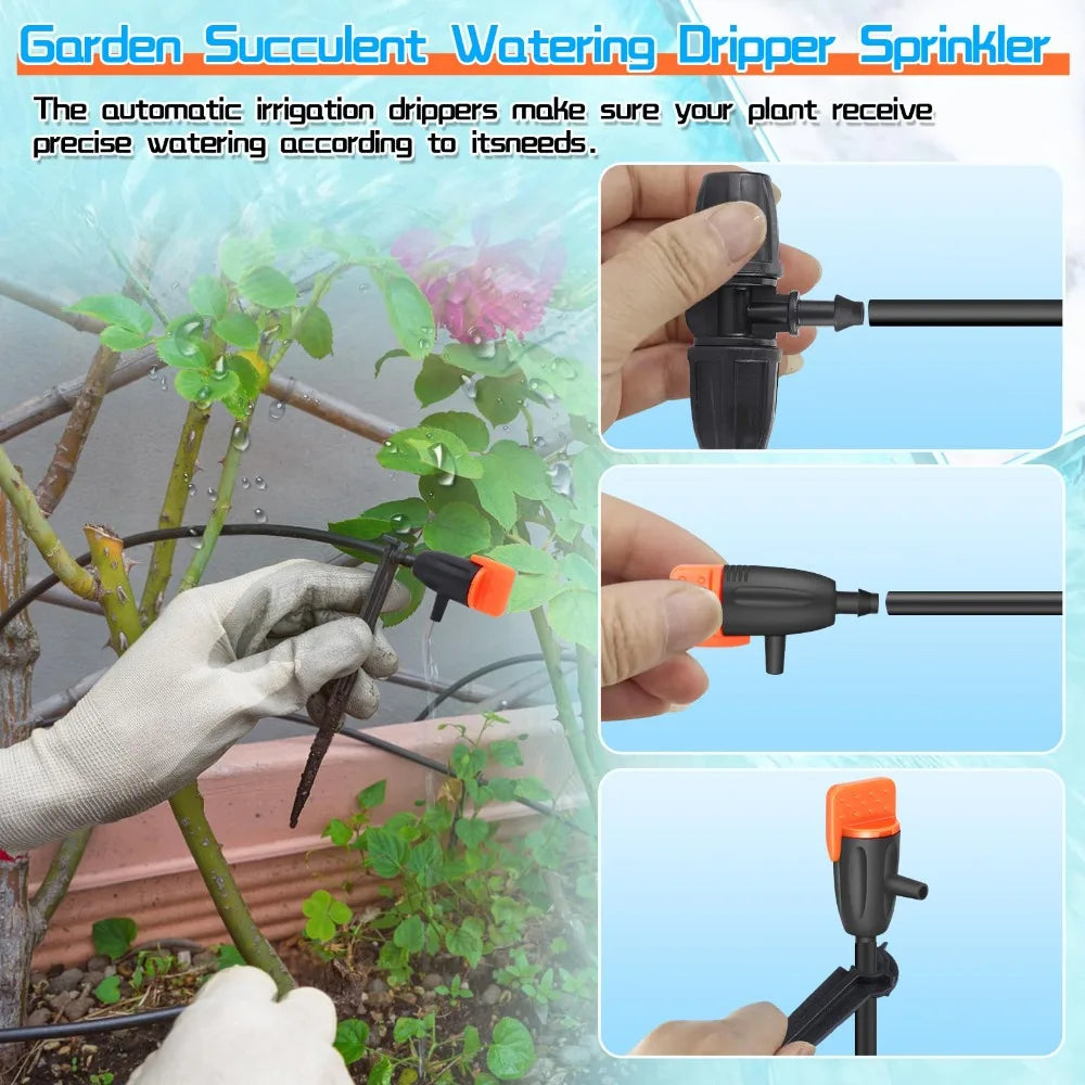 Garden Irrigation Dripper Sprinkler 20 50Pcs Adjustable for 4mm 7mm Hose Home Succulents Plants Lawn Flower Watering Solution