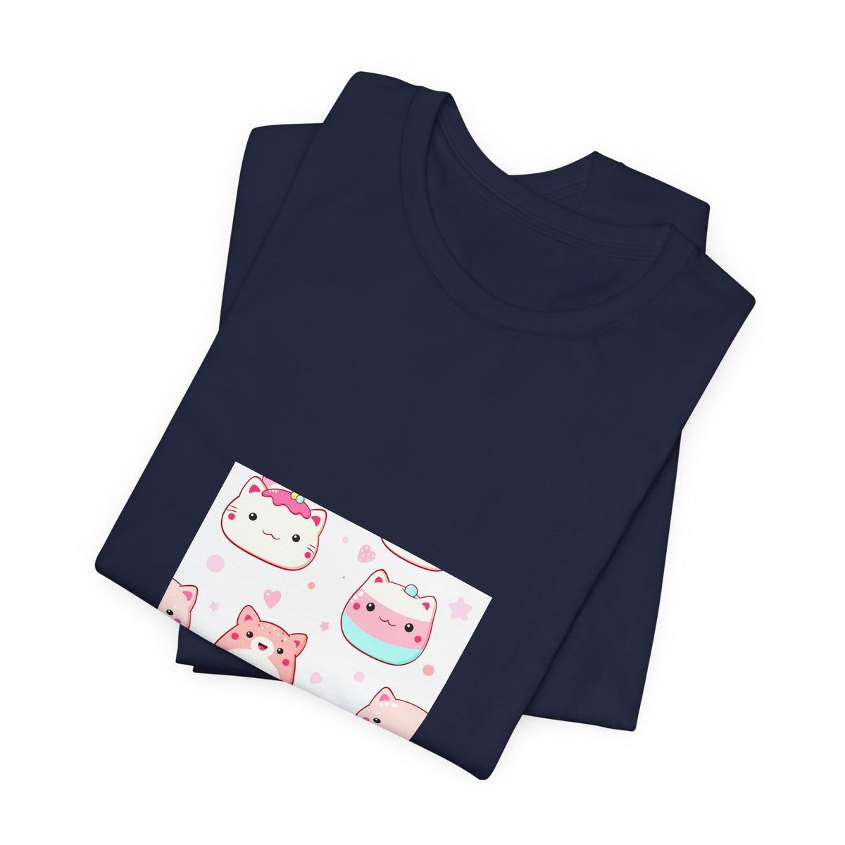 Kawaii Pink Cat Squad T-Shirt — Cute Cartoon Kitty Faces Tee