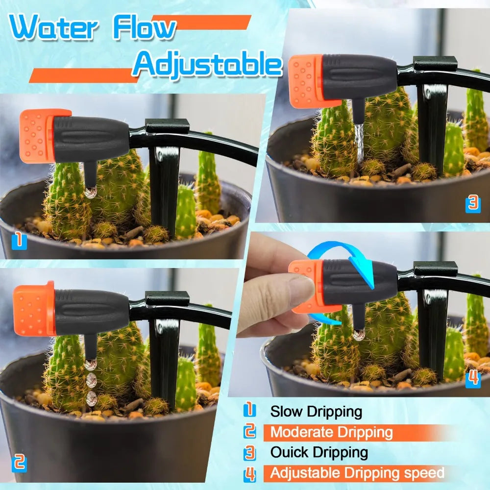 Garden Irrigation Dripper Sprinkler 20 50Pcs Adjustable for 4mm 7mm Hose Home Succulents Plants Lawn Flower Watering Solution