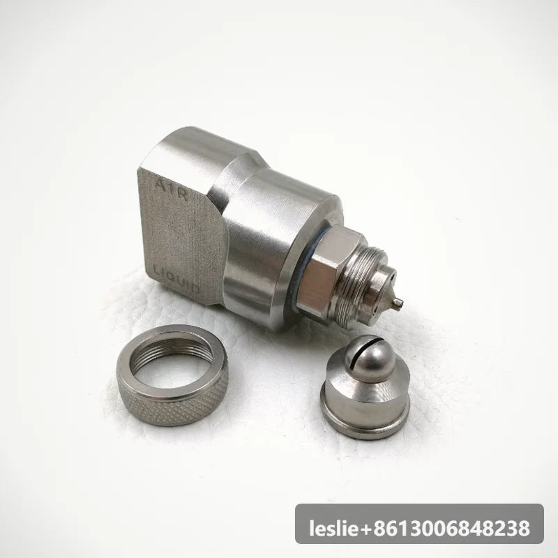 Premium Back Connection Double Fluid Air Atomizing Nozzle, Micron Particle Spray Tip for Industrial Dust Removal